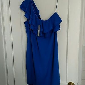 Royal Blue one shoulder dress